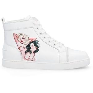 Christian Louboutin Loupin Up Donna Sneakers Hollywood Pin Up White Leather